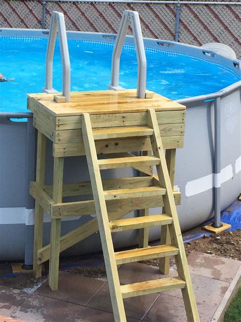 Pool ladder. Incorporates the stock pool ladder. Very stable. Pool