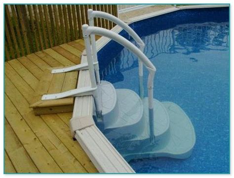 I built stairs for our pool with Confer steps attached for easy entry