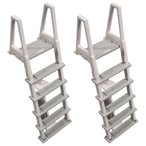 Confer HeavyDuty AboveGround Swimming Pool Ladder 4656 Inches, Gray